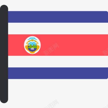 哥斯达黎加国际国旗5桅杆图标图标