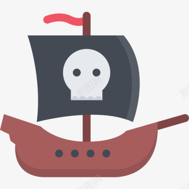 海盗船坏小子7号扁平图标图标