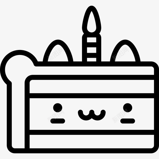 一块蛋糕可爱的食物直系的图标svg_新图网 https://ixintu.com 一块蛋糕 可爱的食物 直系的
