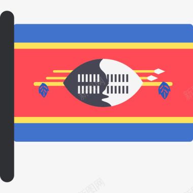 斯威士兰国际国旗5桅杆图标图标