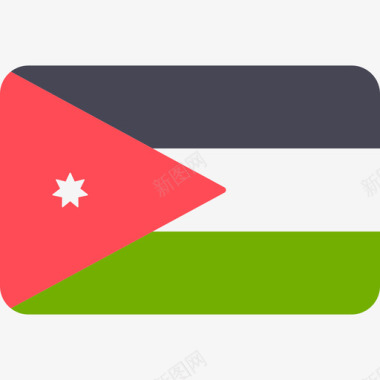 约旦国际国旗6圆形矩形图标图标