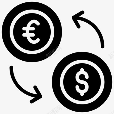 货币兑换营销策略字形图标图标
