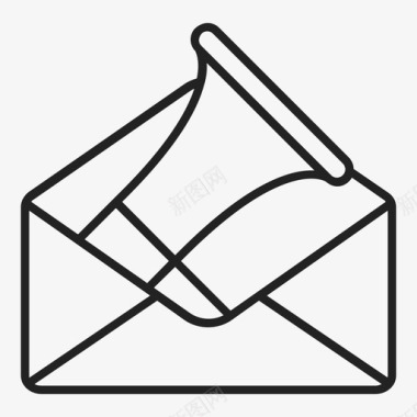 电子邮件信封营销图标图标