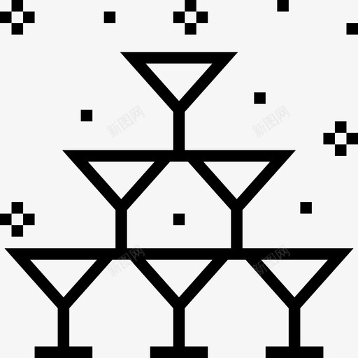 香槟婚礼元素直线型图标svg_新图网 https://ixintu.com 婚礼元素 直线型 香槟