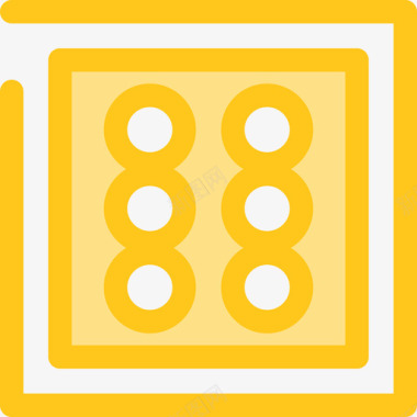 骰子形状10黄色图标图标