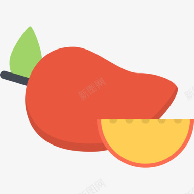 芒果食物22扁平图标图标