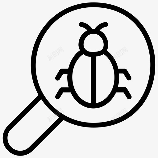 bug跟踪bugfinder扫描图标svg_新图网 https://ixintu.com bugfinder bug跟踪 单元跟踪 扫描 病毒搜索 网络抢劫 黑客线图标