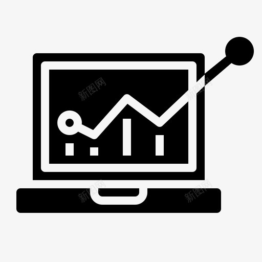 图表图形笔记本电脑图标svg_新图网 https://ixintu.com 启动实体 图形 图表 笔记本电脑 线路 统计