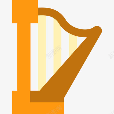 竖琴乐器9扁平图标图标