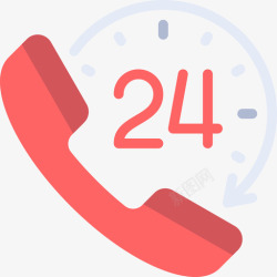 8小时24小时客户服务8扁平图标高清图片