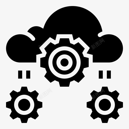 流程设置云数据图标svg_新图网 https://ixintu.com 云 云服务图示符 技术 数据 流程设置