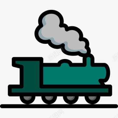 火车运输19线颜色图标图标