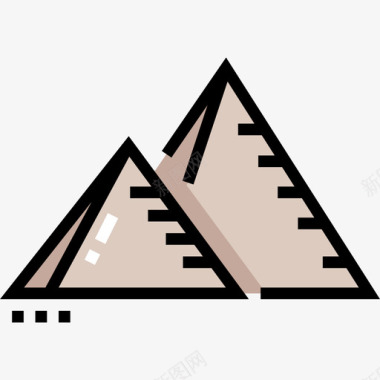 金字塔地标9线性颜色图标图标