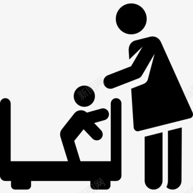 母性婴儿护理象形图填充图标图标