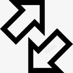 左上角的箭头从左下到右上箭头右下角图标高清图片