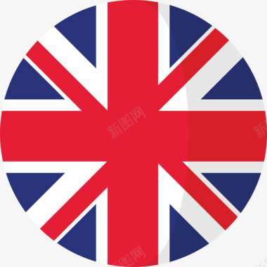 英国国旗3圆圈平坦图标图标