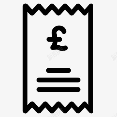 帐单英镑收据图标图标