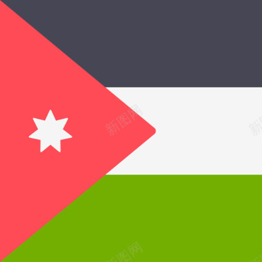 约旦国际旗帜4广场图标图标