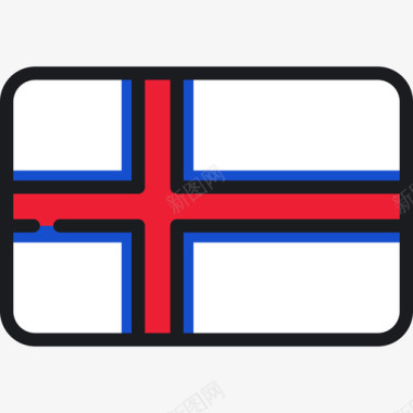 法罗群岛旗帜系列4圆角矩形图标图标