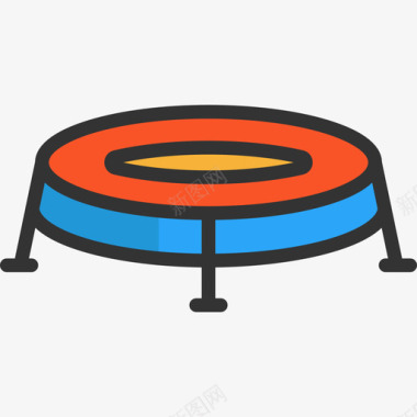 蹦床马戏团4线性颜色图标图标