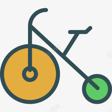 自行车活动线条颜色图标图标
