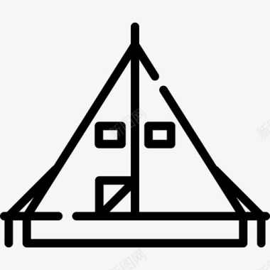 帐篷探险运动8直线型图标图标