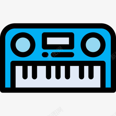 电子音乐小工具7线性颜色图标图标