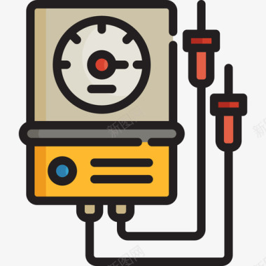 电压表工业过程2线性颜色图标图标