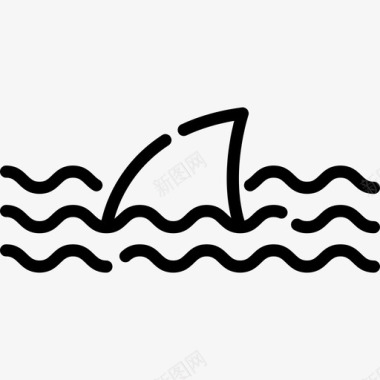 鲨鱼冲浪直系图标图标