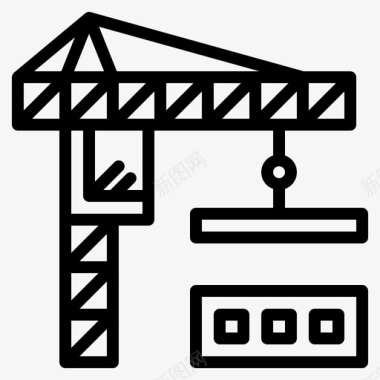 建筑起重机房地产图标图标