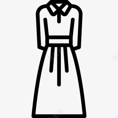 连衣裙衣服22直线型图标图标