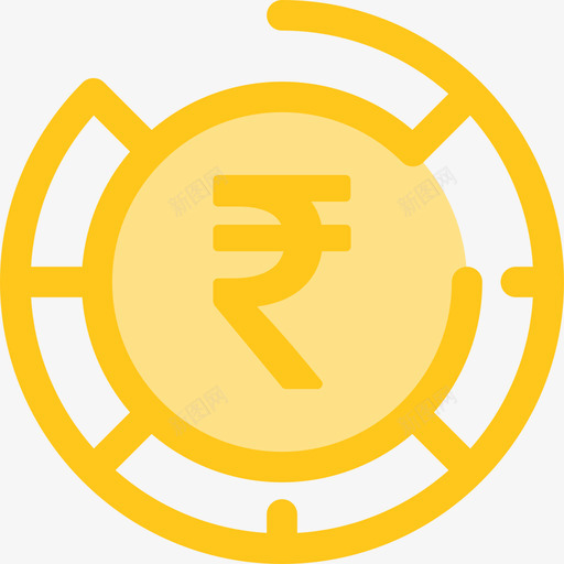 卢比货币元素5黄色图标svg_新图网 https://ixintu.com 卢比 货币元素5 黄色