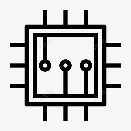 处理器芯片组件图标svg_新图网 https://ixintu.com 处理器 硬件 组件 芯片 计算机 计算机组件