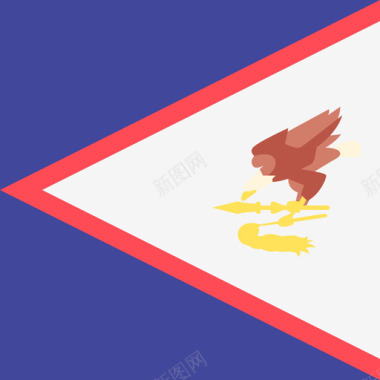 美属萨摩亚国际旗帜4方形图标图标