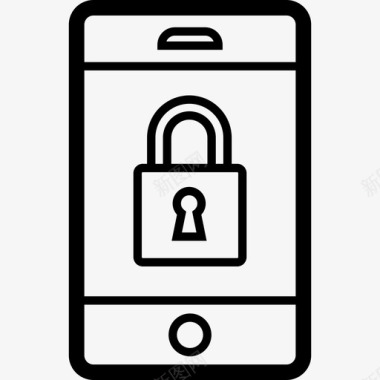 智能手机锁定安全锁定粗体图标图标