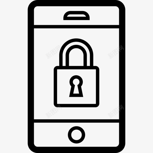 智能手机锁定安全锁定粗体图标svg_新图网 https://ixintu.com 安全 智能手机锁定 锁定粗体