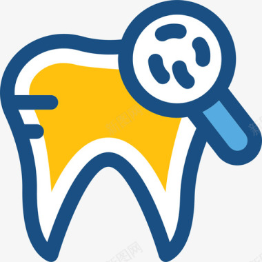 牙齿医疗保健双色图标图标