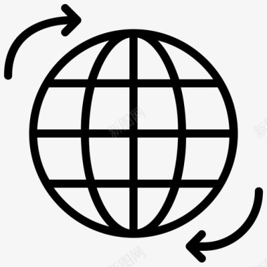 全球网络全球传播全球同步图标图标
