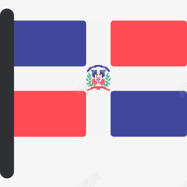 多米尼加共和国国际国旗5桅杆图标图标