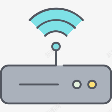 调制解调器网络6彩色图标图标