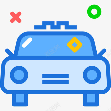 出租车交通工具20线性颜色图标图标