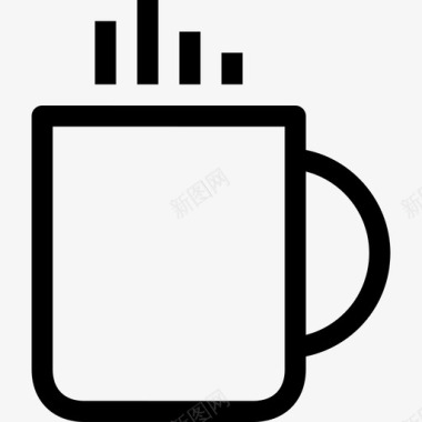 咖啡杯办公室图标3轮廓图标