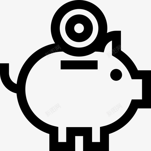 储蓄罐银行和金融7线性图标svg_新图网 https://ixintu.com 储蓄罐 线性 银行和金融7
