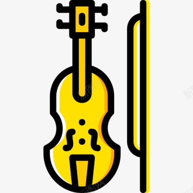 小提琴音乐9黄色图标图标