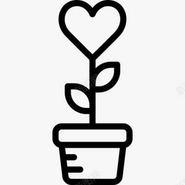 植物浪漫生活方式8线性图标图标