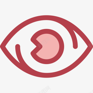 眼睛用户界面9红色图标图标
