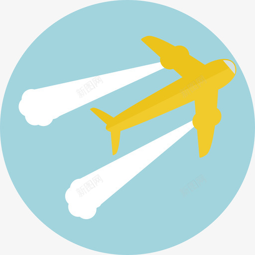 飞机旅行和运输圆形平面图标svg_新图网 https://ixintu.com 圆形平面 旅行和运输 飞机