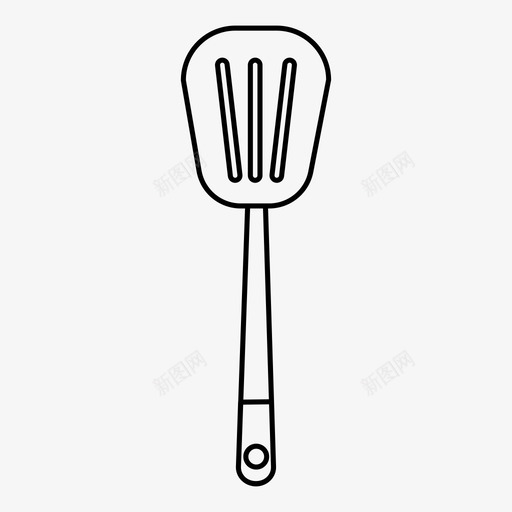 炊具厨师开槽勺图标svg_新图网 https://ixintu.com 厨师 开槽勺 抹刀 炊具