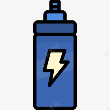 能量饮料健身7线性颜色图标图标