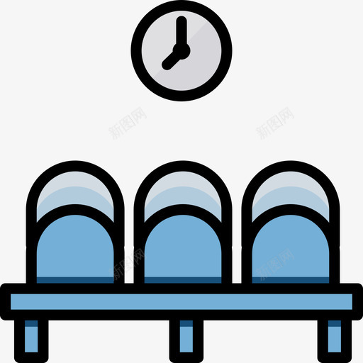 候机室11号机场线性颜色图标svg_新图网 https://ixintu.com 11号机场 候机室 线性颜色